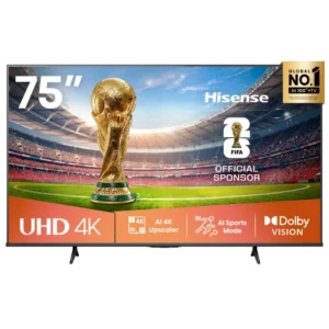 Hisense 75 Inch Smart 4K UHD Frameless TV – A6 Series 75A6QKEN